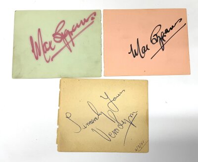 Partial autograph album with signature’s from Max Bygraves, Vera LynnRonnie Ronaldo, G.H Elliott, Joan Winters, Guy Fielding, Leslie Crowther, Wilfred Pickles, Lord & Lady McEntee together with  additional autographs from stage and music hall performers- NO RESERVE