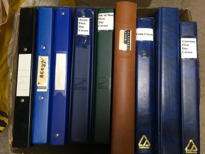 Nine albums of first day covers.
