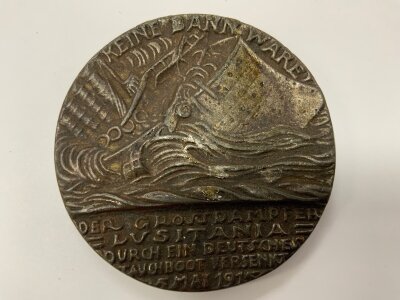 Lusitania medallion by Karl Goetz, second edition, Karl Goetz, 1916 about NO RESERVE