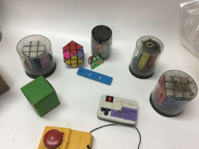 Retro Rubix cubes. Comes with a timer. Great for collectors items.