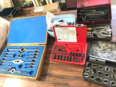 A mixed lot of engineering taps and dies