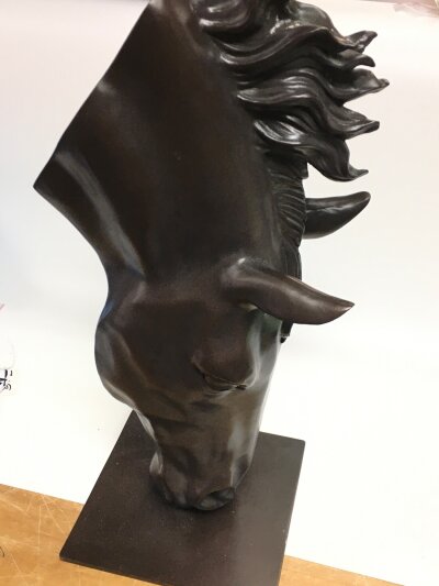 A horse head bronze 51cm tall