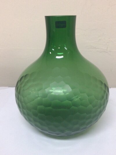 A Caithness green art glass vase mid 20th century design Hight 23cm NO RESERVE