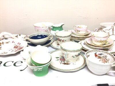 A Collection of George Jones Edwardian porcelain comprising cups saucers trios hors d’oeuvre dishes compotes and other ceramics. NO RESREVE