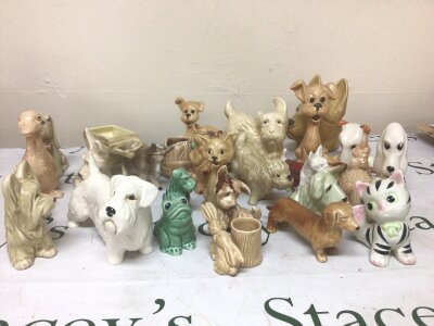 A collection of Vintage Sylvac ornaments including some rare examples no obvious damage.