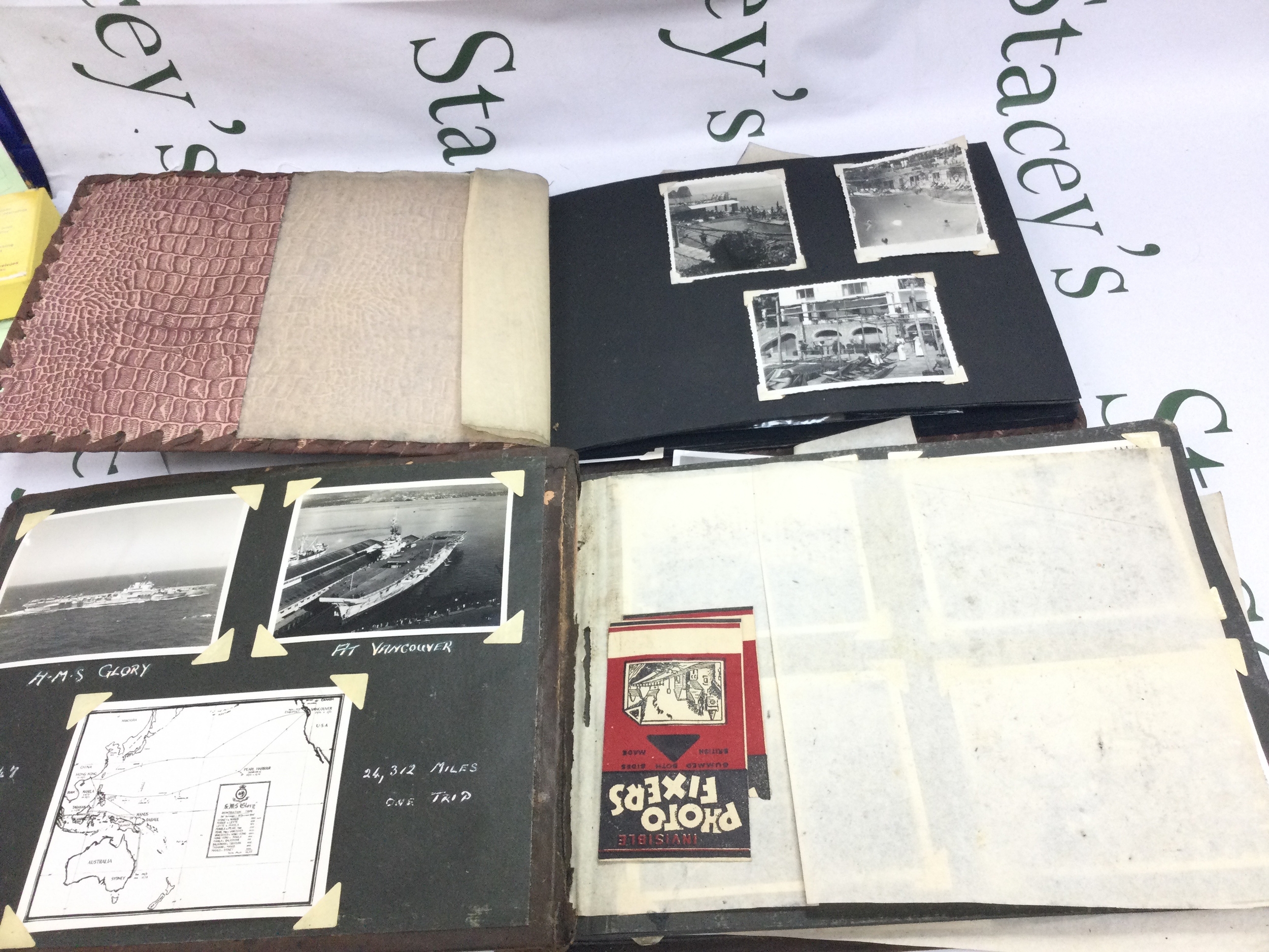 Two albums containing WW2 photographs/postcards