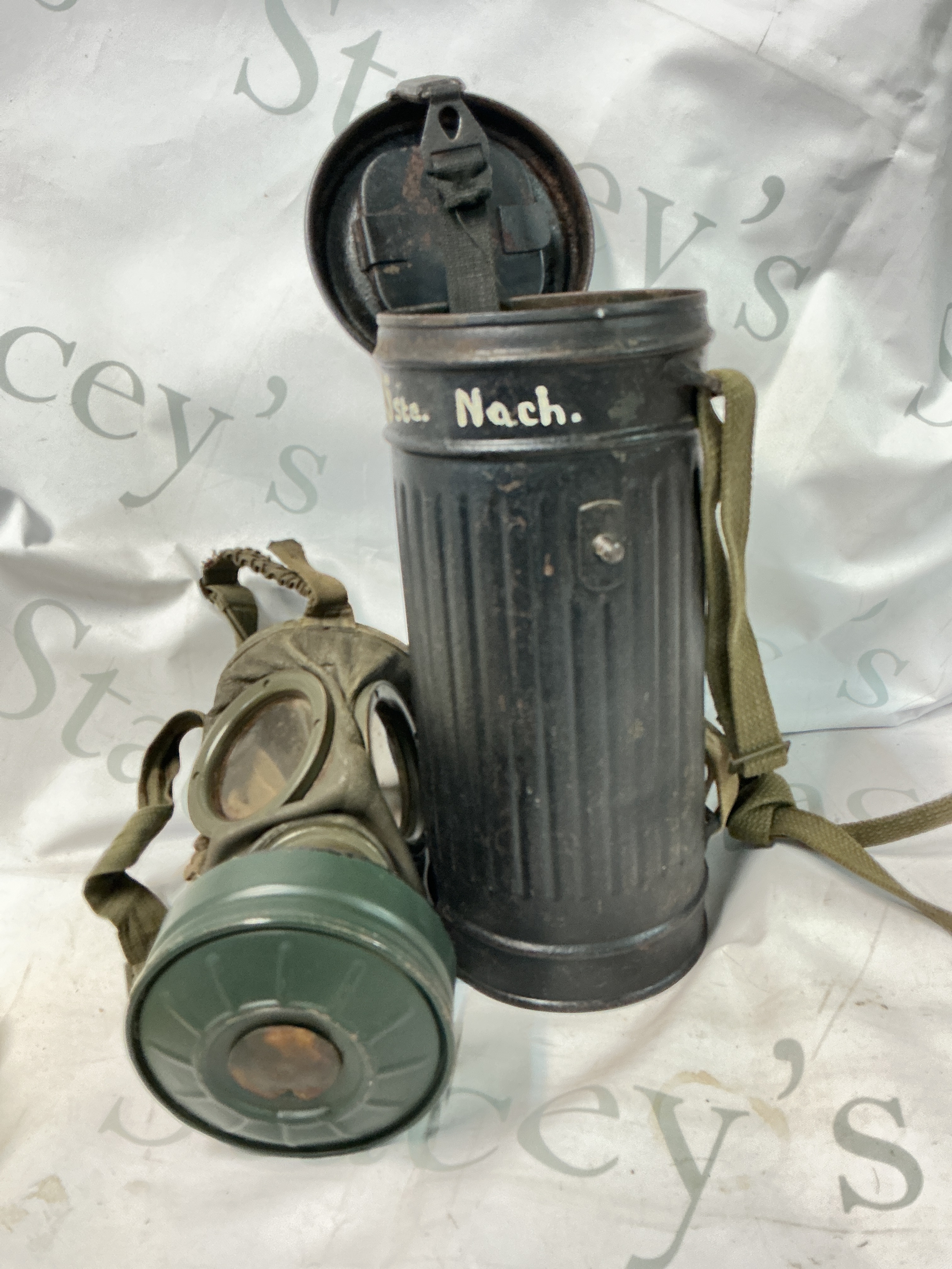 A German WW2 Army Gas Mask Complete.