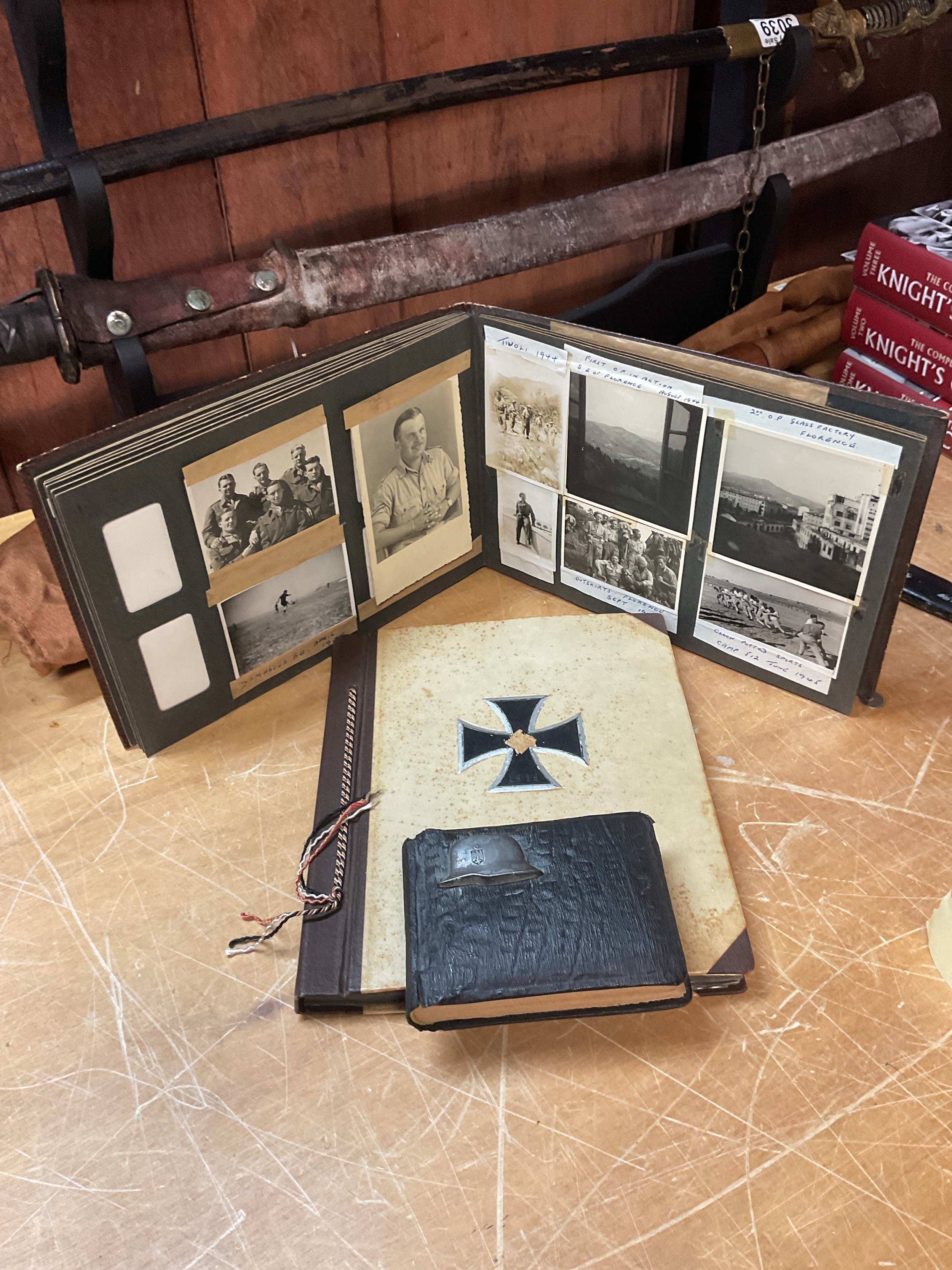 WWII German photo albums and another of English troops.