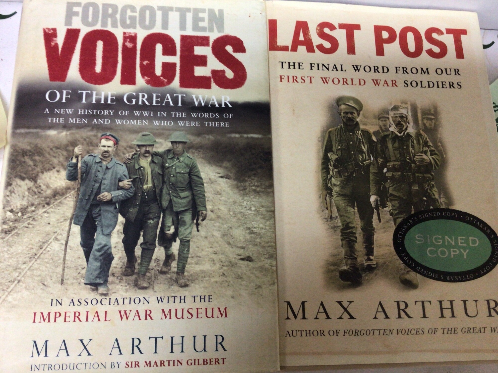 A collection of modern Military themed books including The Last Post signed by the author Max Arthur The soldiers who came back Forgotten Voices and many others