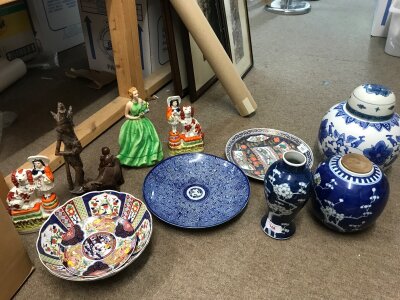 Oriental and other Ceramics including blue and white vases
