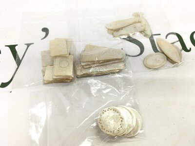 Fifty different styles antique Chinese mother of pearl gaming counters