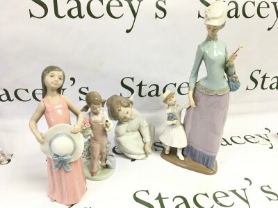 Four Lladro figures 17 to 36cm tall