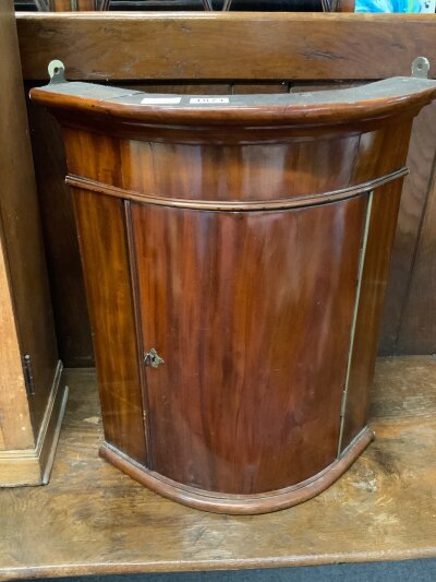 A small Victorian bow fronted wall cabinet. 56cm x 34cm- NO RESERVE