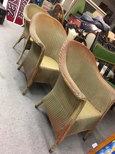 Three Lloyd loom chairs