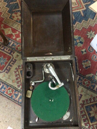 A Vintage HMV table top gramophone