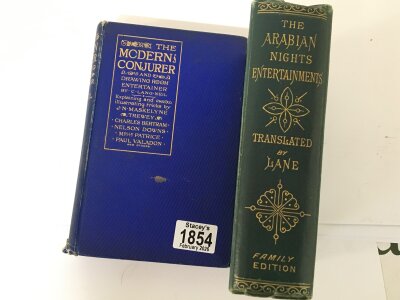 A Book The Modern Conjurer Magic tricks from 1903 by C Lang Neil and one other book The Arabian Nights Entertainments by Edward William Lane Esq (2)