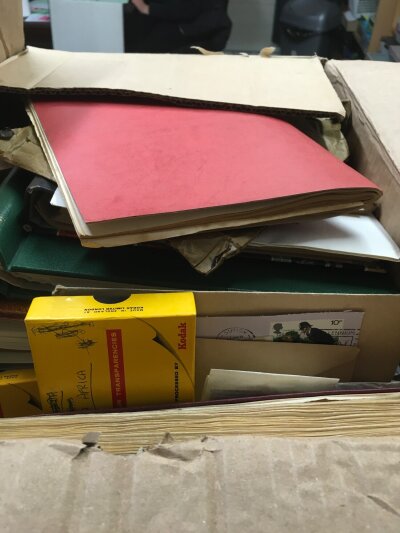 A box containing 6 alums of stamps including covers GB and world .