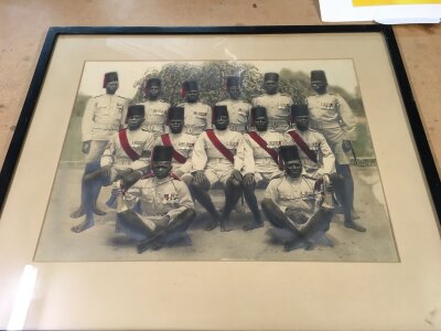 A framed Gurkha photo. Frame Dimensions 48x41cm