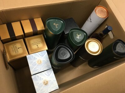Boxed bottles of whiskey including Jura, Cardhu, Glenfiddich, Aberlour, Talisker etc