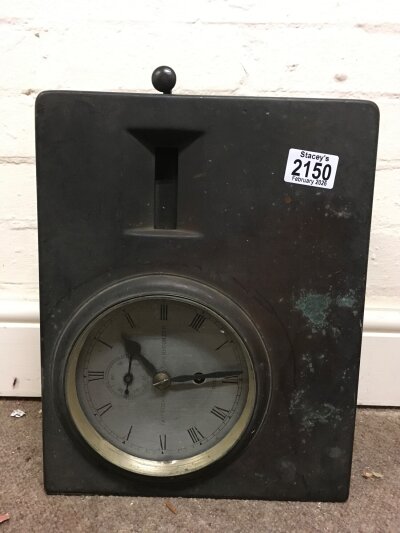 A mahogany cased recorder clock