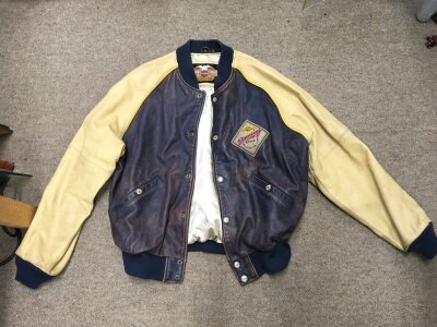 A Vintage Large Harley Davidson leather jacket, “Grand National Champion” made in Korea