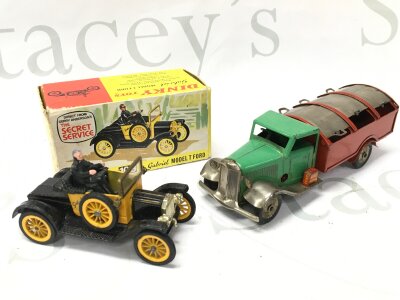 Boxed Dinky Gabriel Model T Ford and vintage die cast truck.