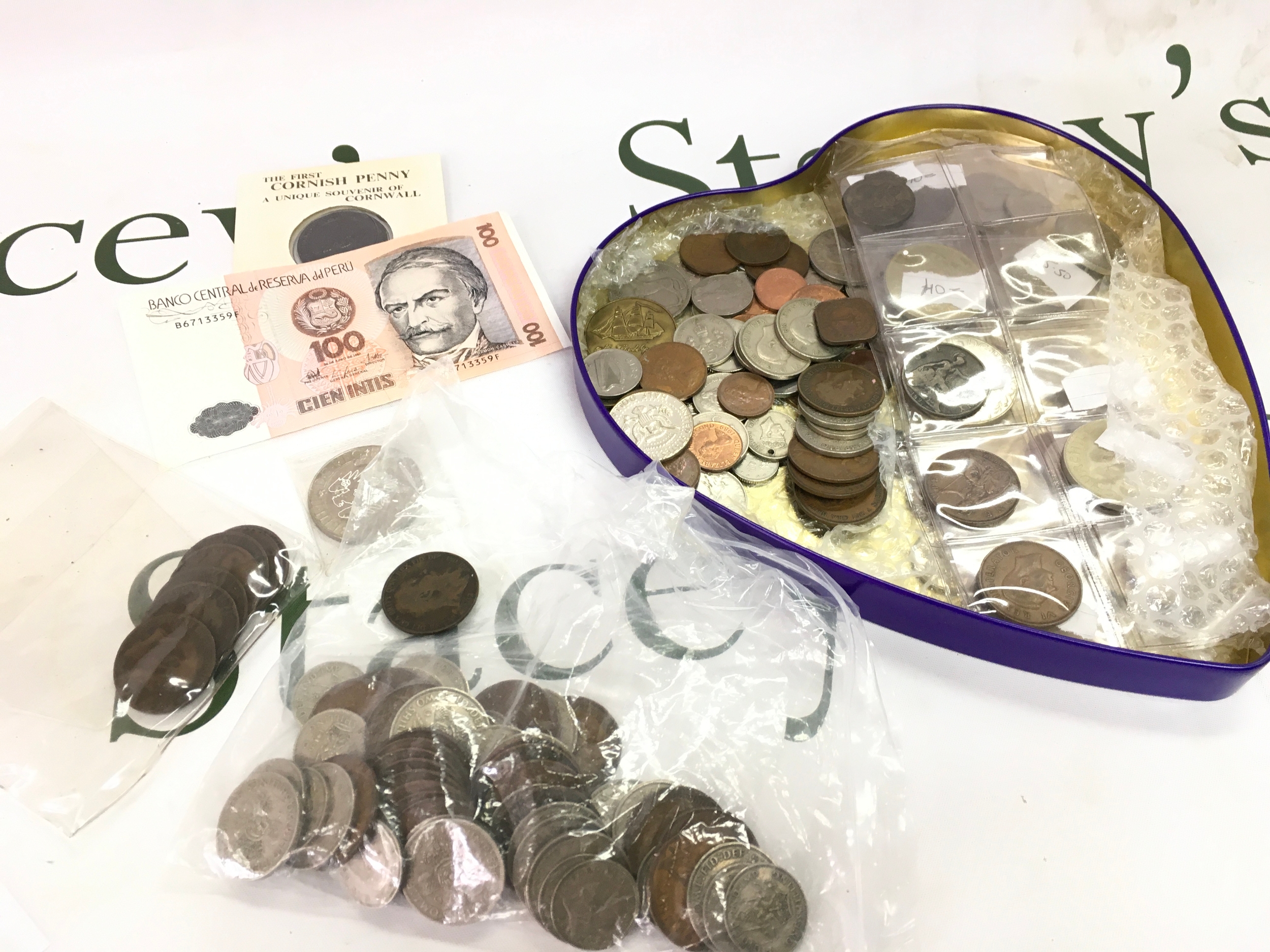 A collection of Mixed coins Including British and world