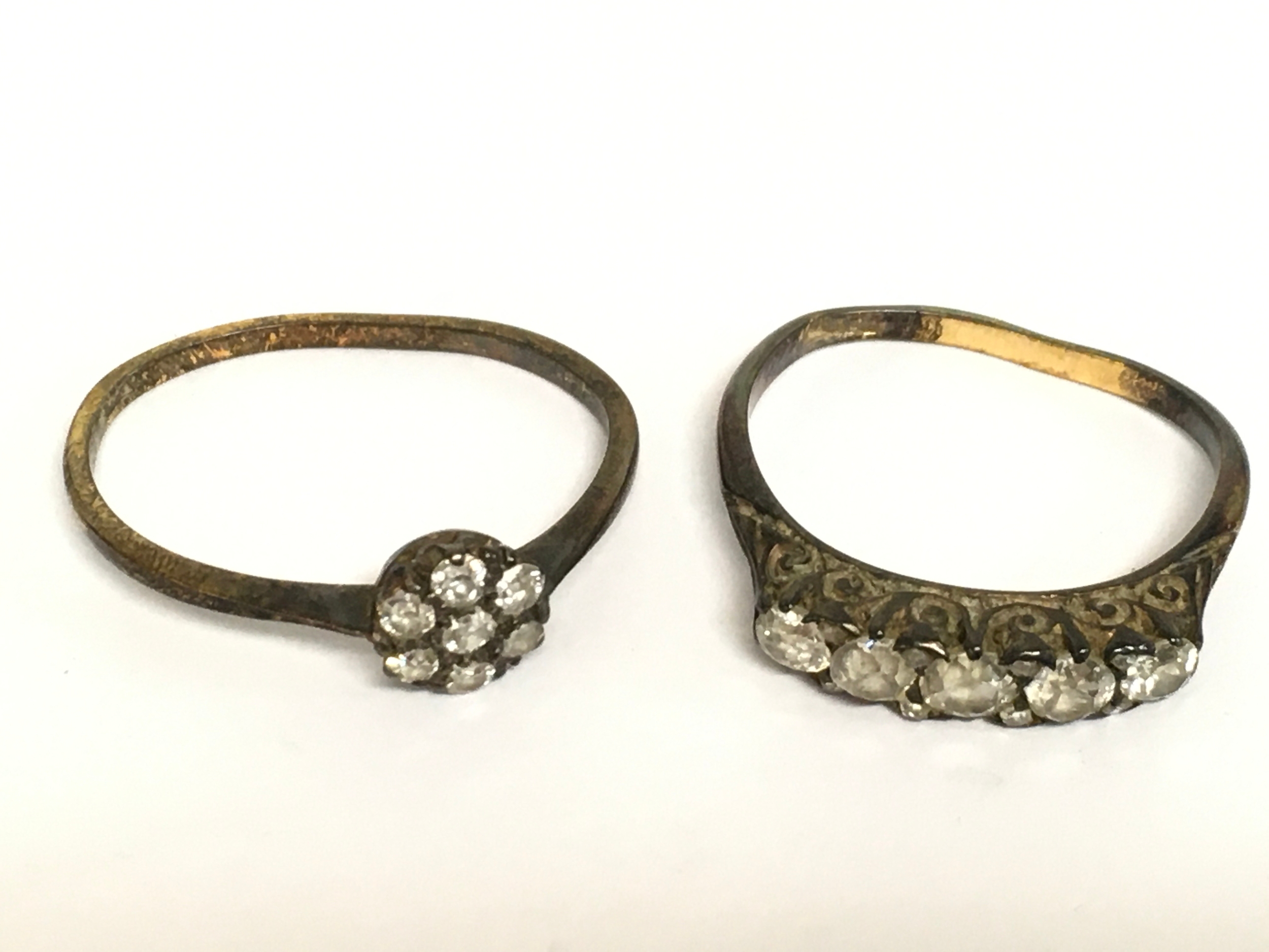 Two gold rings one marked 18ct. 5.5g total weight 