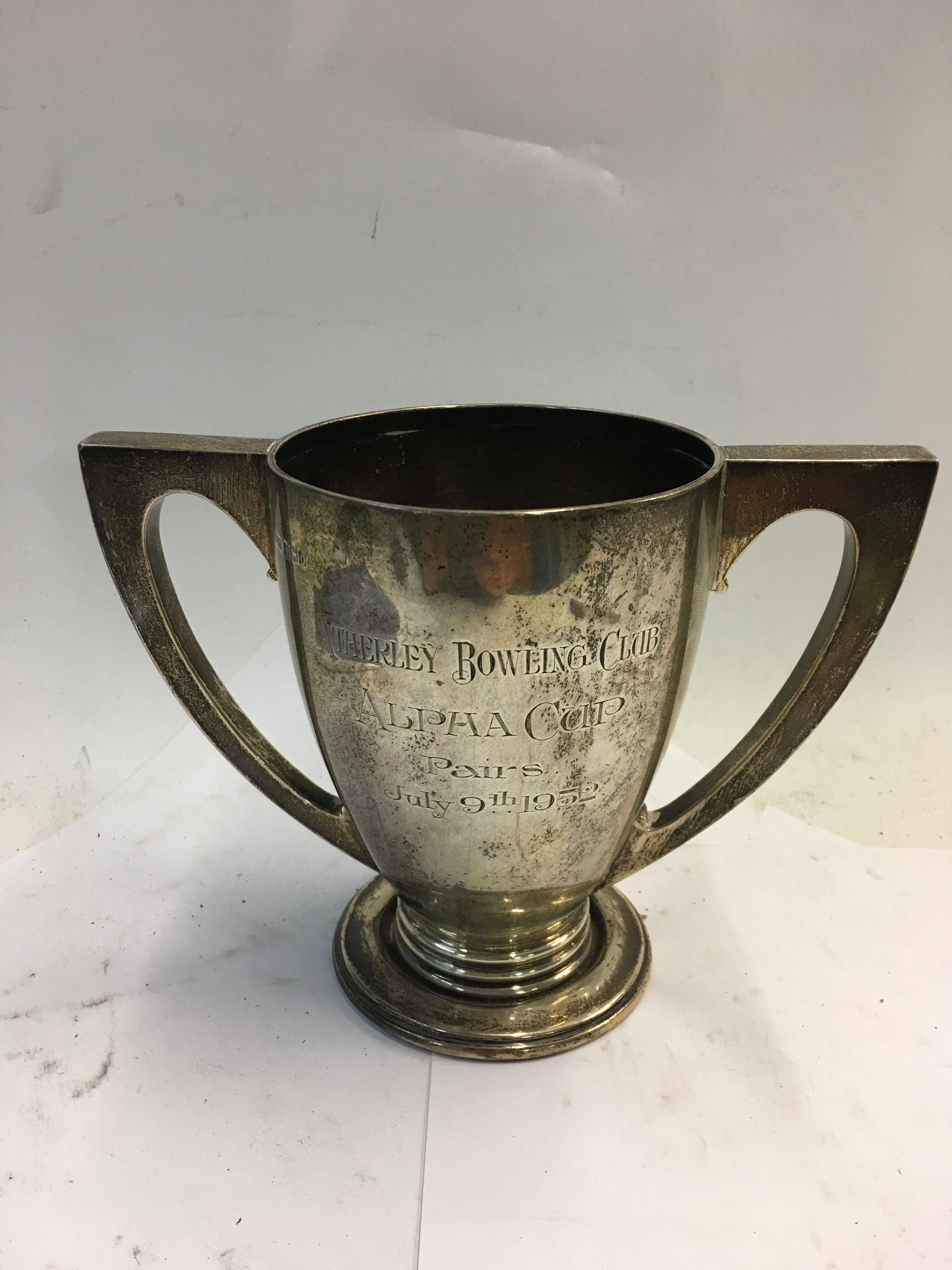 An Engraved hallmarked London silver trophy cup 
