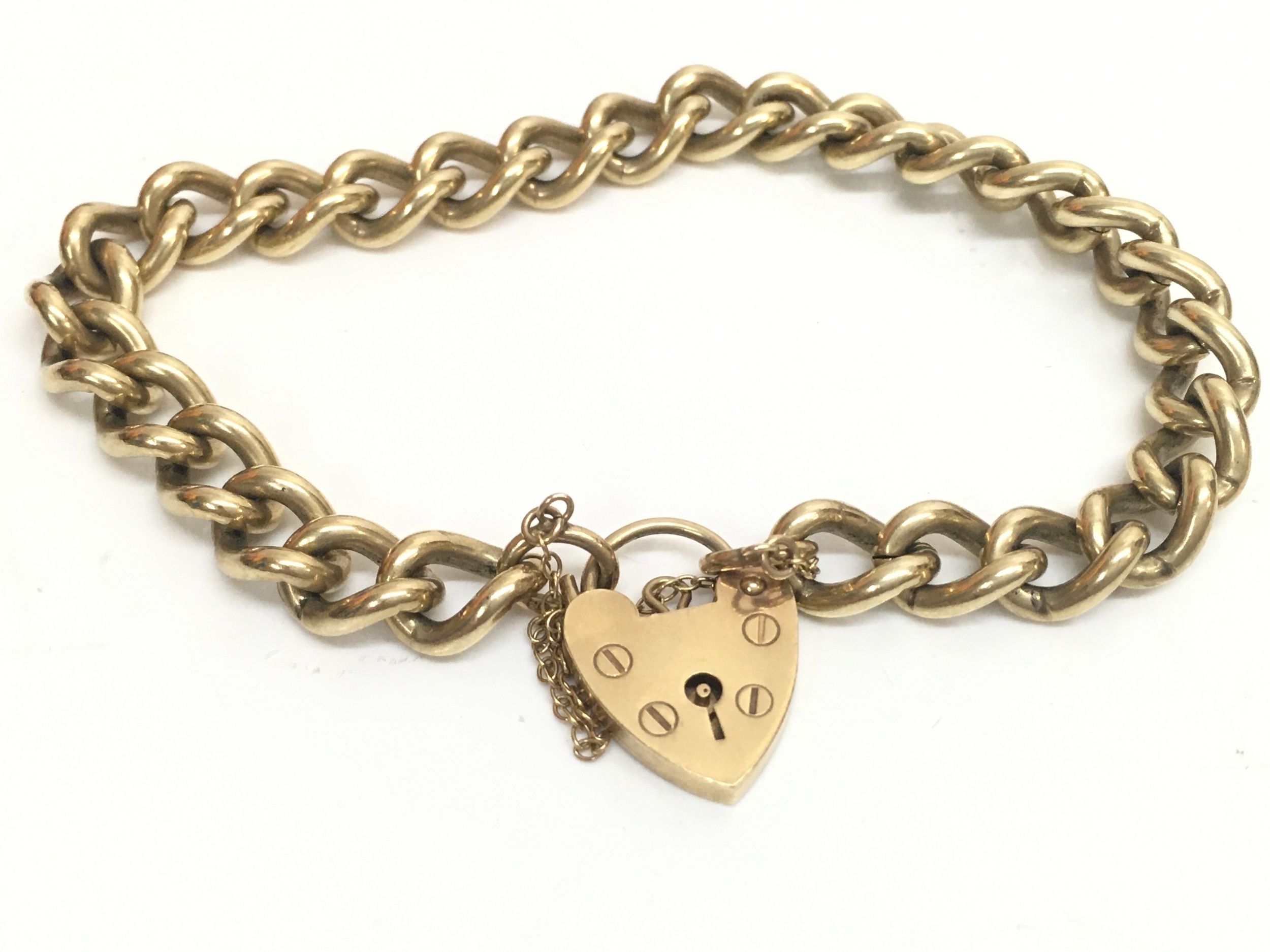 A heavy 9ct gold bracelet , 34.5g total weight