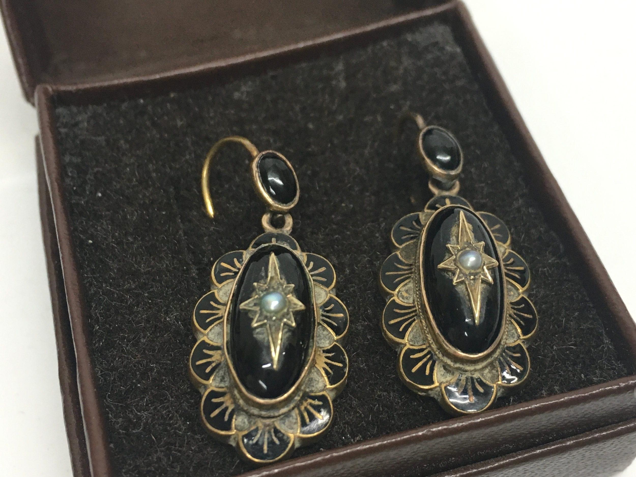 A pair of Victorian earrings