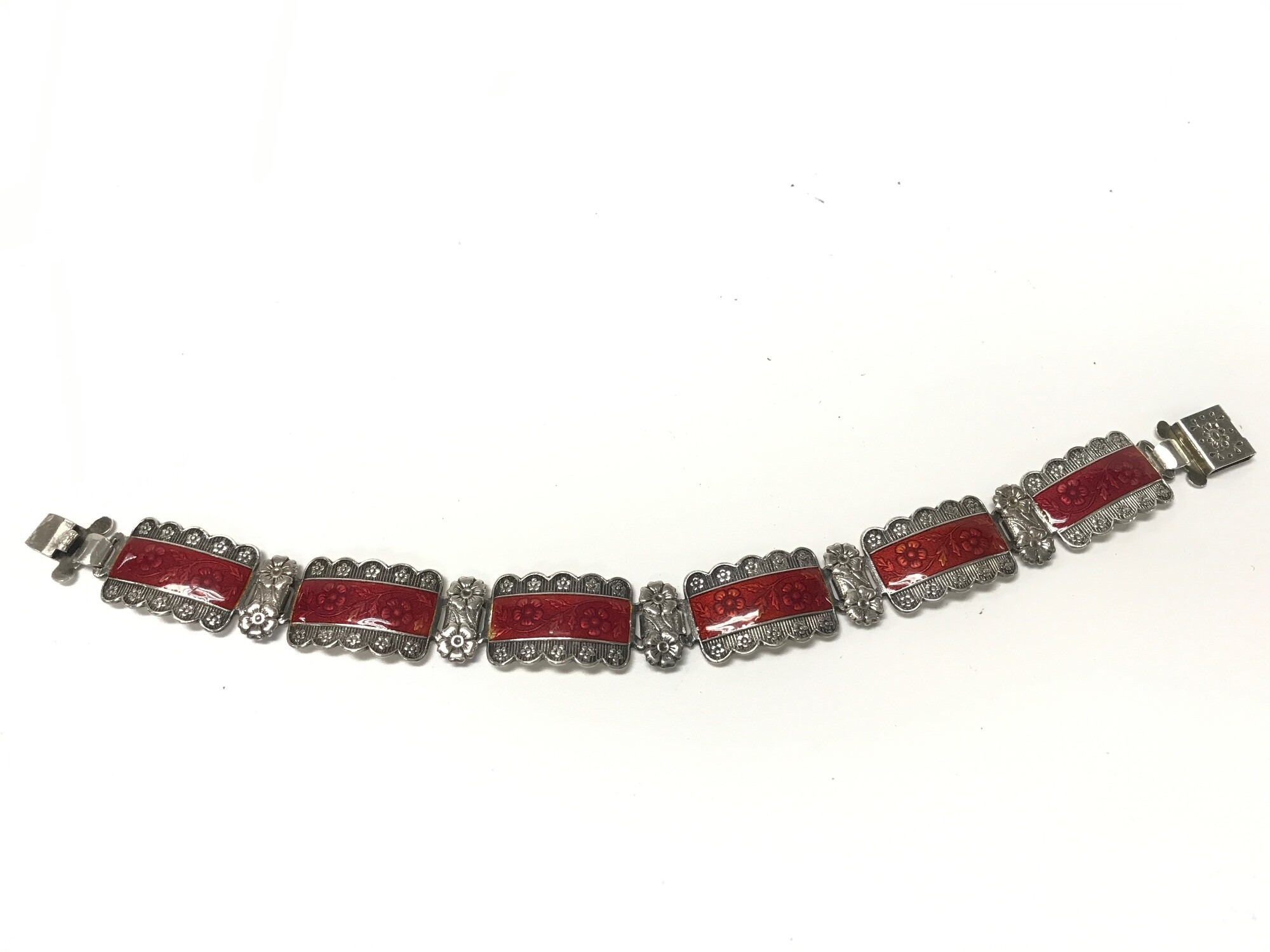 A sterling silver and enamel bracelet. NO RESERVE
