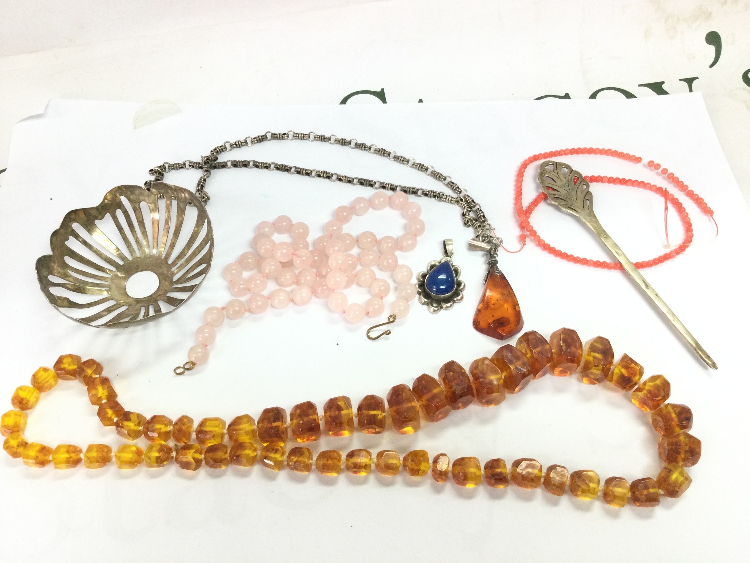 Jewellery collection includes amber, coral, costume etc 