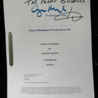 A Peaky Blinders Script signed by Steven Knight the creator of Peaky Blinders <a href = https://www.the-saleroom.com/en-gb/auction-catalogues/staceys-auctioneers-and-valuers/catalogue-id-srsta10340/lot-dde12d49-b37a-4715-8c1c-b1e800c65e83>Click Here To Bid</a>