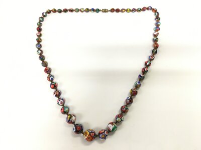 A 1960s  Italian Murano end of day glass bead necklace.