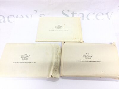 Three boxed sets 1970 proof set decimal coins