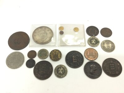 A box of coins including Chinese , no reserve