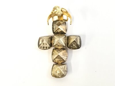A 9ct gold and silver masonic orb