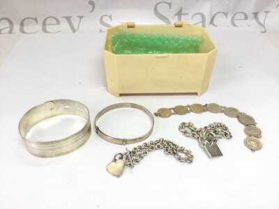 Five good silver bracelets (heavy) 83 grams total weight