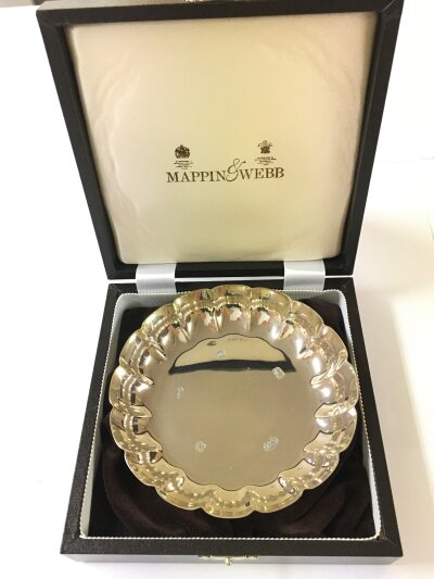 A Boxed Mappin And Webb Silver Dish. Approx Size 12CM.