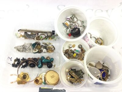 A collection of costume Jewellery including pendants, brooches, rings etc
