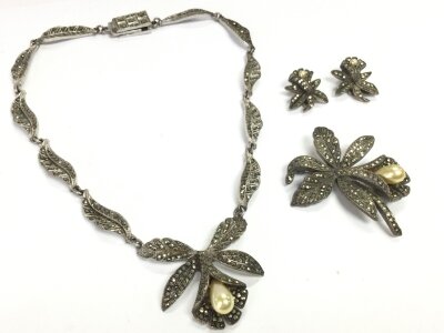 Silver and marcasite suite. 65g total weight