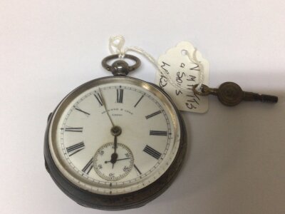 A Silver cased key wind pocket watches maker WMP Potts & Son Leeds seen working