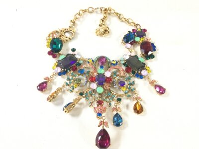 A butler and Wilson colourful necklace. 30cm long