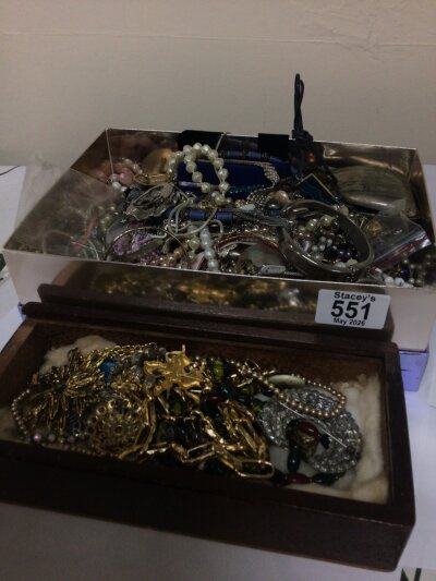 A Collection of costume jewellery including some silver jewellery.