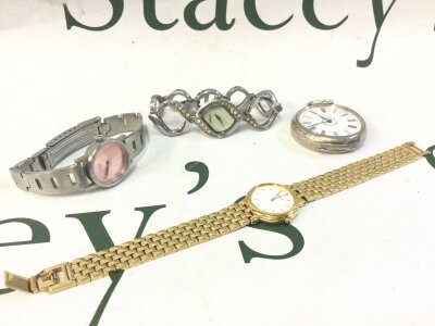 A collection of watches including a J.W Benson silver cased pocket watch