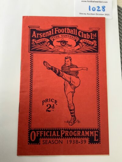 38/39 Arsenal v Chelsea Football Programme: Excellent condition league programme with no team changes.