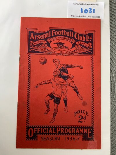 36/37 Arsenal v Everton Football Programme: Excellent condition league programme with lots of writing to team page.