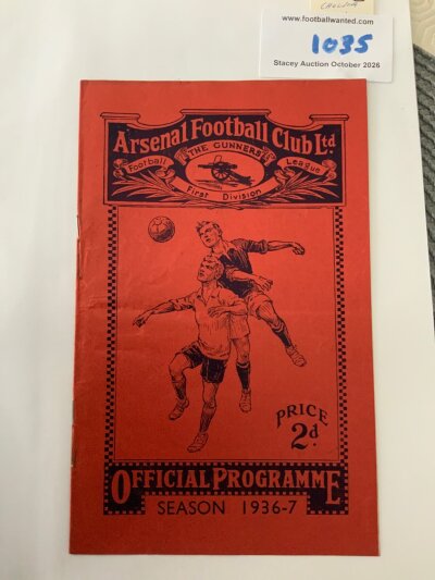 36/37 Arsenal v Chelsea Football Programme: Excellent condition league programme with no team changes. Staples replaced.