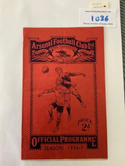 36/37 Arsenal v Preston Football Programme: Excellent condition league programme with no team changes.